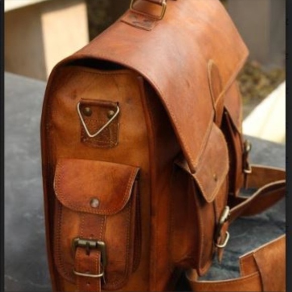 Handmade leather men’s briefcase with handle - Picture 5 of 5